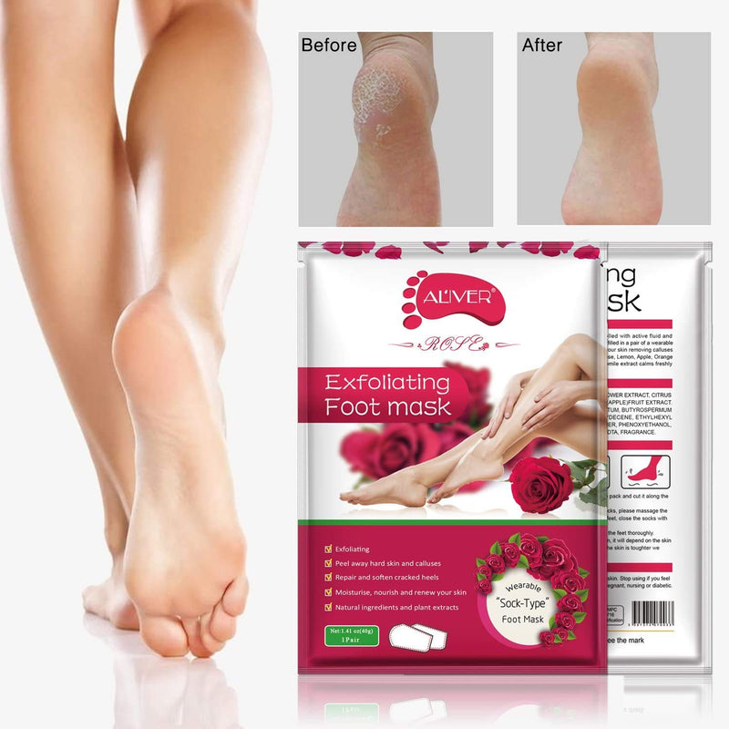 Foot Peel Mask 3 Pack, Baby foot Mask Remove Dead and Dry Skin Callus & Get Smooth Baby Feet Moisturizing Foot Mask Peel Exfoliating Foot Treatment for Men and Women(Rose) - NewNest Australia