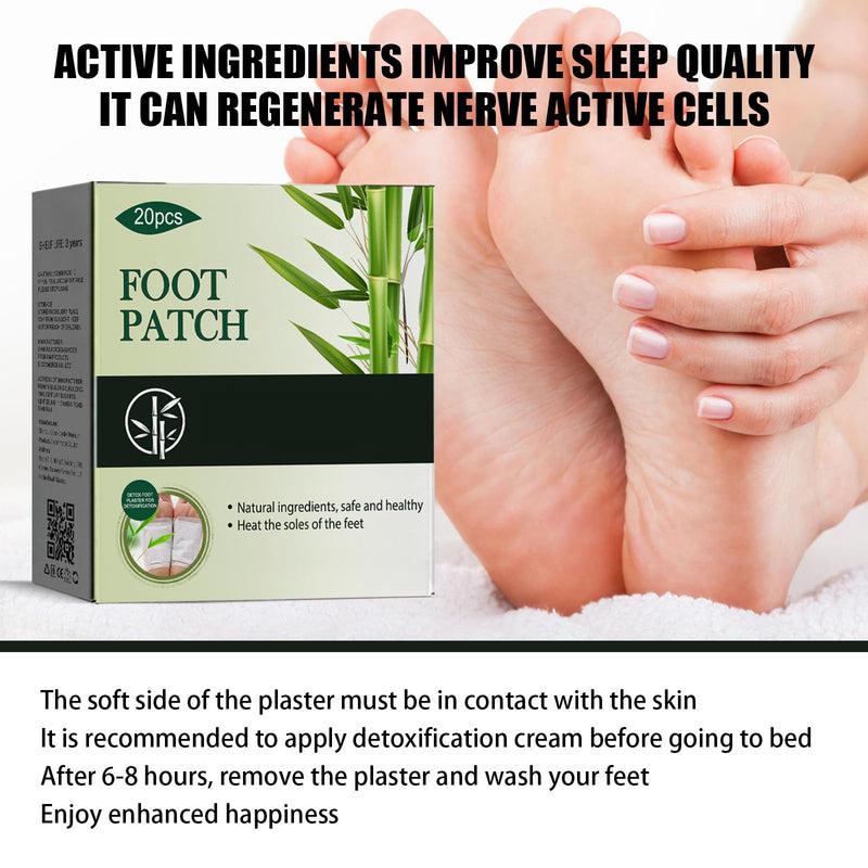 Detox foot plasters, pack of 20 detox plasters foot, foot care pads, foot plasters for detoxification, 100% natural deep cleansing foot pads for removing body toxins and keeping feet warm, improving sleep - NewNest Australia