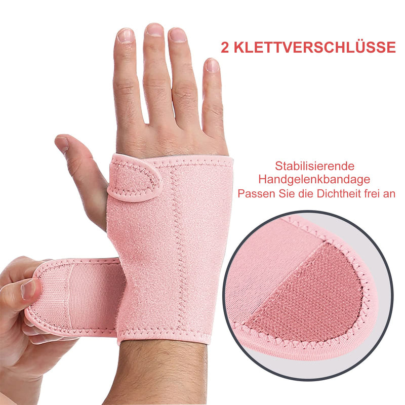 Wrist Brace Wrist Splint Elastic Adjustable Wrist Support For Sports Sprains, Arthritis, Tendonitis, Carpal Tunnel Syndrome One Size 1 Piece (Right Hand, Pink) - NewNest Australia