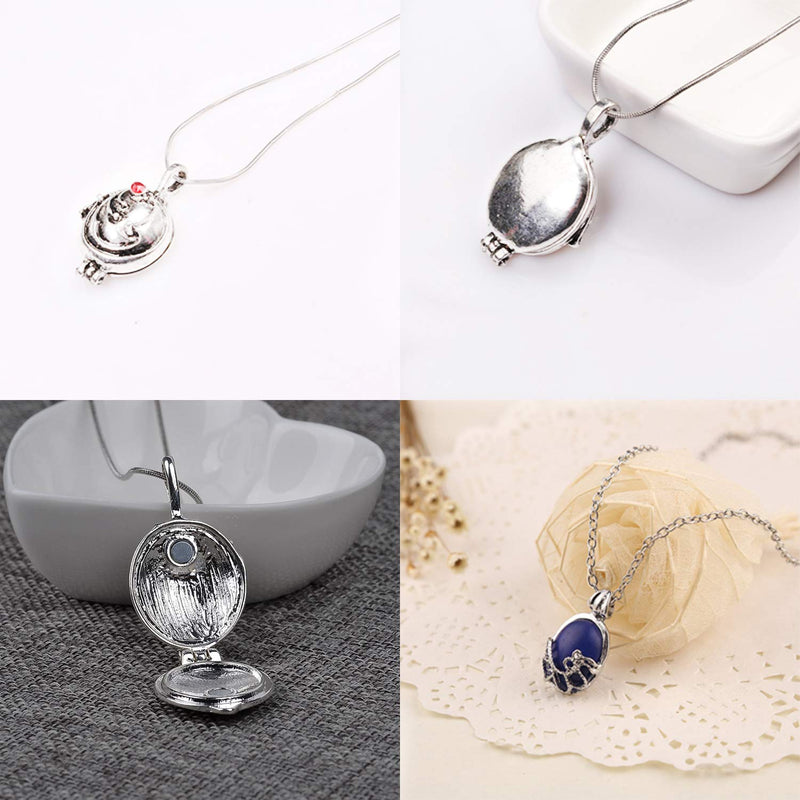 UoYu 2 Pcs The Vampire Diaries Elena Gilbert Opening Vervain Locket Pendant Necklace and Daywalking Katherine Necklace Pendant Charm Necklace-Royal Blue with Transparent Box - NewNest Australia