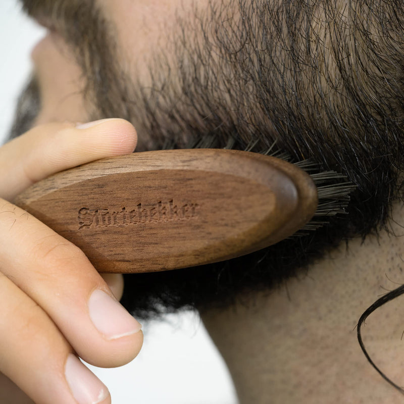 Störtebekker® Premium Beard Brush - Made in Germany - Detangles the beard and shapes it - Prevents itching - Sustainable BioniFil bristles - Walnut wood - Beard Brush Small - NewNest Australia