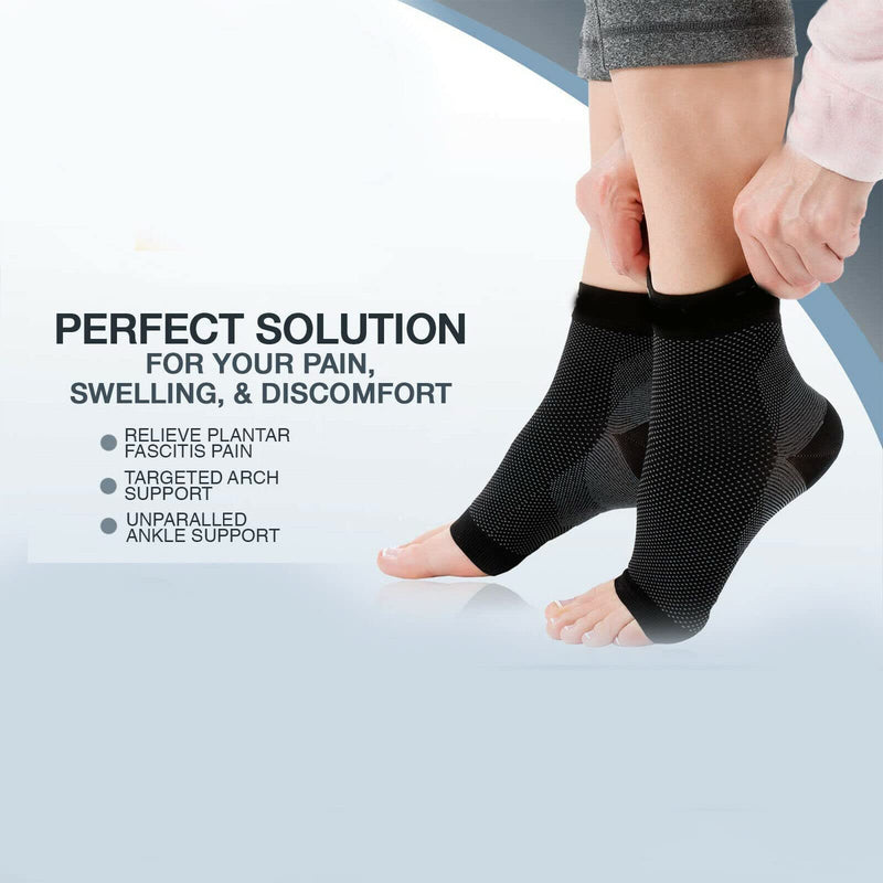 Pair of Breathable Plantar Fasciitis Socks | Compression Foot Sleeves Support Arthritis Foot Arch Ankle Heel Achilles Tendon Brace | Men and Women Night Splint Pain Relief |Sports Football Running Pink L/XL (6.5-9 UK) - NewNest Australia