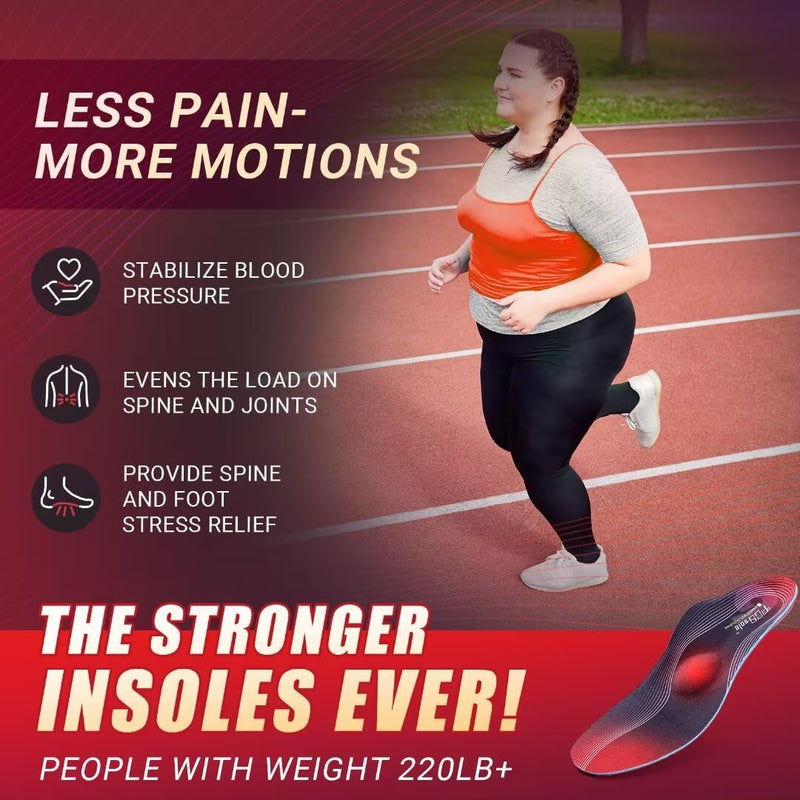 PCSsole Orthopedic Insoles High Arch Support Shoe Insoles, Flat Foot Insoles Shoes Insoles Work Shoes for Flat Feet, Plantar Fasciitis, Foot Pain Red, M:Men(8-9.5)28cm M:men(8.5-10)28cm - NewNest Australia