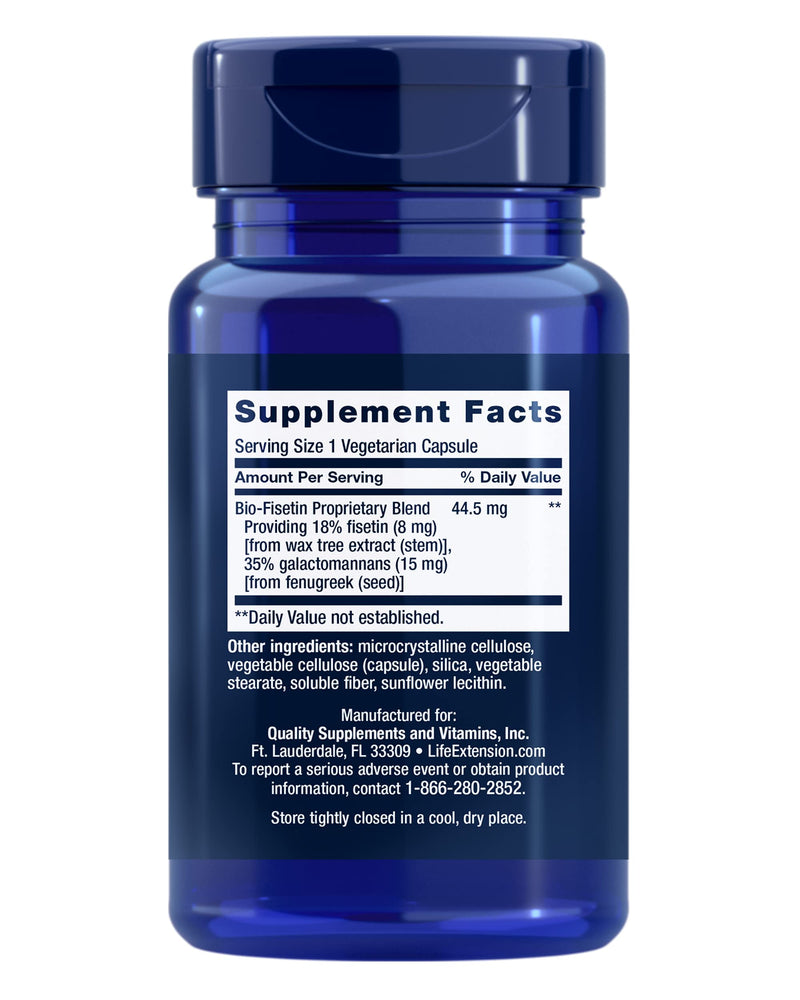 Life Extension Bio-Fisetin - for Glucose Metabolism, Heart, Eye and Kidney Health - Inflammation Management and Longevity Supplement - Non-GMO, Gluten-Free - 30 Vegetarian Capsules - NewNest Australia