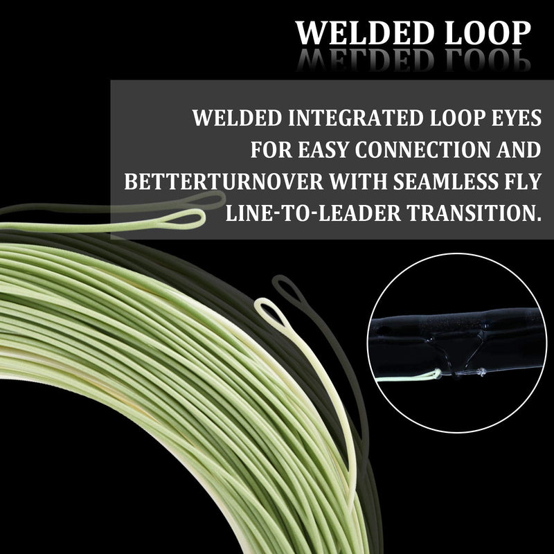 M MAXIMUMCATCH Maxcatch Fly Line Weight Forward WF2/3/4/5/6/7/8F 80-100F with 2 Welded Loop Special Design for Fly Fishing Trout LT(Beige/Sage) WF4F-90ft - NewNest Australia