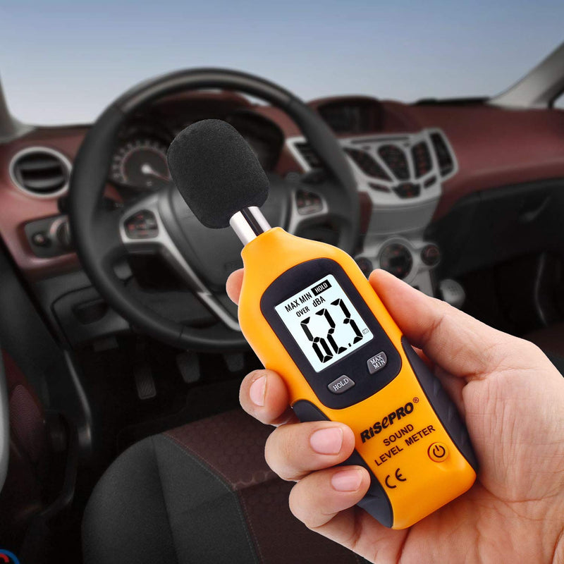 RISEPRO Decibel Meter, Digital Sound Level Meter 30 – 130 dB Audio Noise Measure Device Backlight MAX/MIN, Data Hold Auto Power Off Dual Ranges HT-80A - NewNest Australia