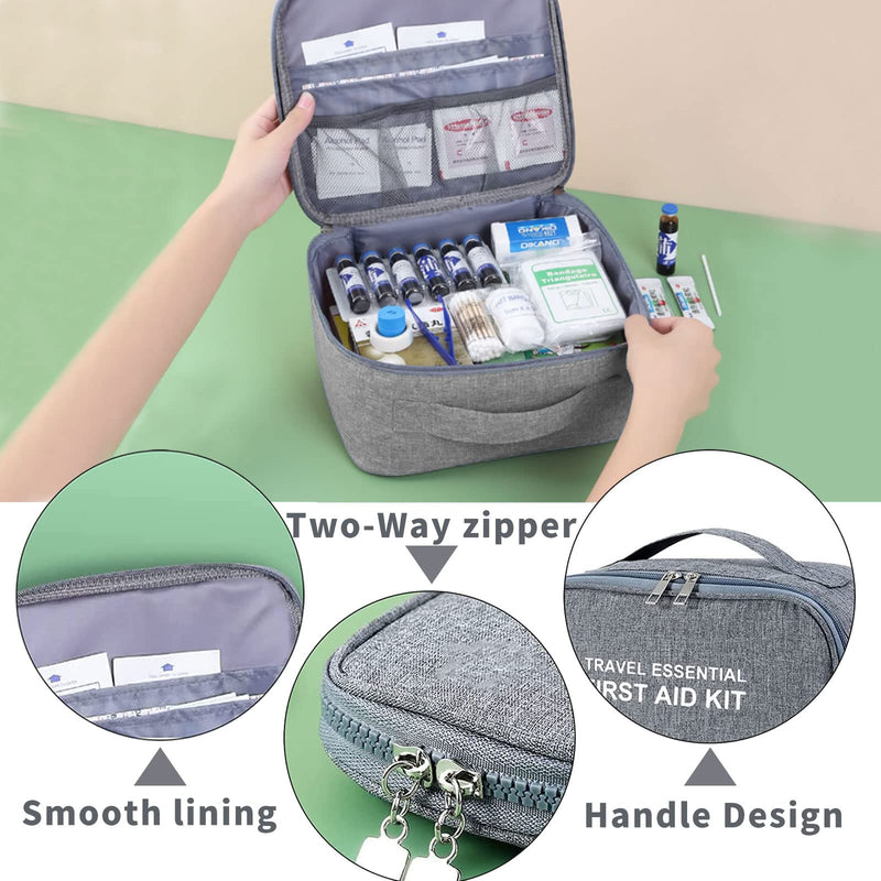 Pack Of 2 Medicine Bag, Medication Bag, Travel Set, First Aid Bag, Empty, First Aid, Large Capacity, Waterproof Emergency Bag, Medical Emergency Bag For Home, Office, Travel - NewNest Australia