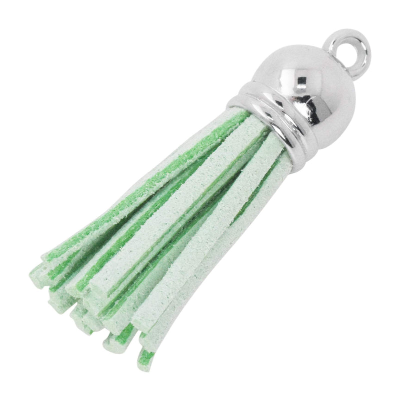 Mandala Crafts Faux Leather Suede Tassel with Loop for Keychains, Jewelry Making, Bookmarks, Books, Gifts, Pillows (Aqua, 1.5 Inches 100 PCs) Aqua - NewNest Australia