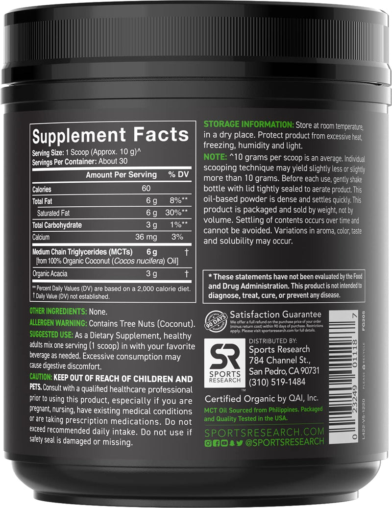 MCT Oil Powder Made from Organic Coconuts | Great Addition to Coffee, Shakes & More | USDA Organic, Non-GMO Verified, Keto & Vegan Certified (Unflavored) - NewNest Australia