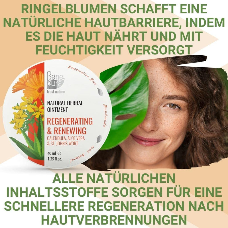 Benepura Marigold Ointment - Natural Wound And Healing Ointment With Aloe Vera - Calendula Wound Ointment Anti-Inflammatory - Scar Ointment And Burning - Calendula Cream - Scar Cream - 40 Ml - NewNest Australia