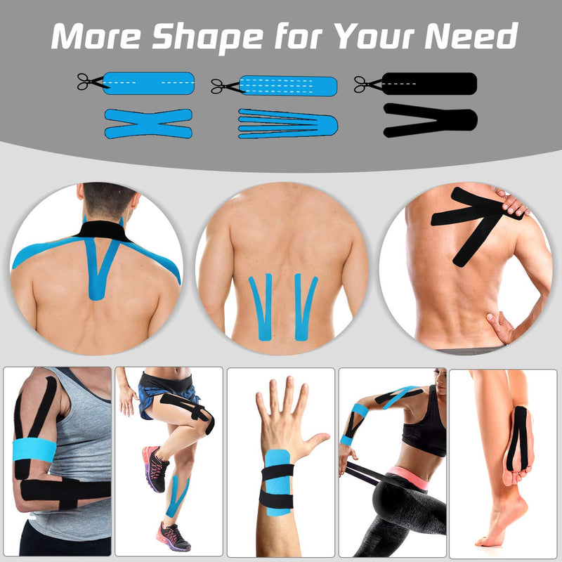Kinesiology Tape Precut 2 Rolls Pack-Athletic Kinesiology Tape for Muscle & Joints-Kinesiology Tape Pain Relief for Knee, Ankle, Shoulder, Back, Plantar Fasciitis-40 Strips,Beige Beige - NewNest Australia