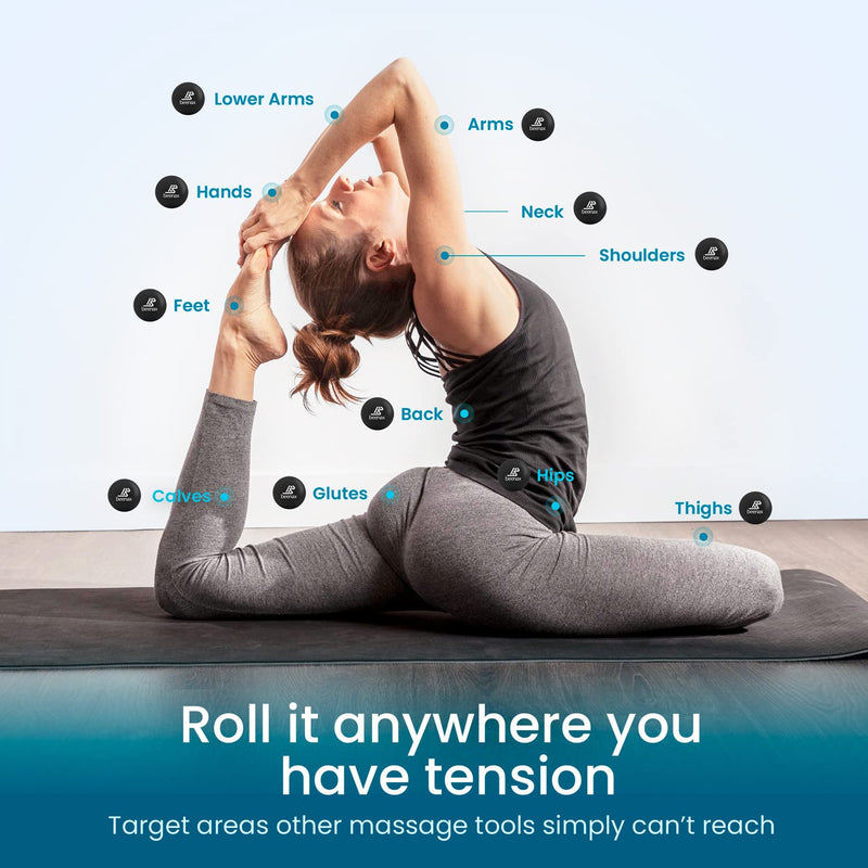 Beenax Lacrosse Massage Ball - Perfect for Trigger Point Therapy, Myofascial Release, Plantar Fasciitis, Deep Tissue, Muscle Relief, Rehab, Physio - Designed to Relieve Stress and Relax Tight Muscle Black - NewNest Australia