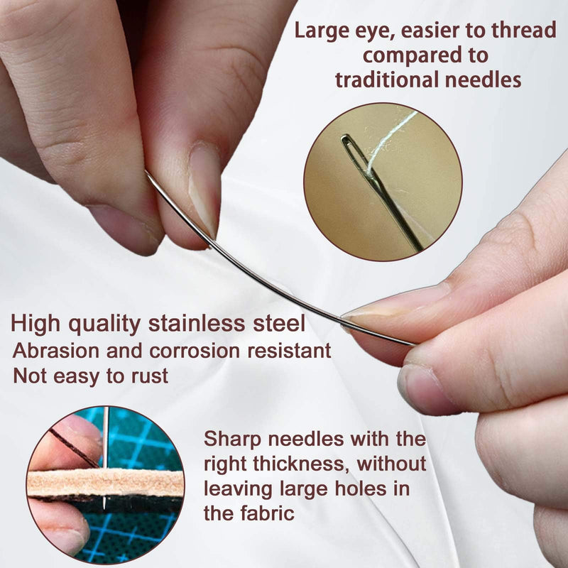 Large-Eye Needles for Hand Sewing, 50pcs Premium Large Eye Sewing Needles with Threaders and Storage Tube 5 Size Large Eye Pointed Stitching Needles for Stitching Crafting Projects and Embroidery - NewNest Australia