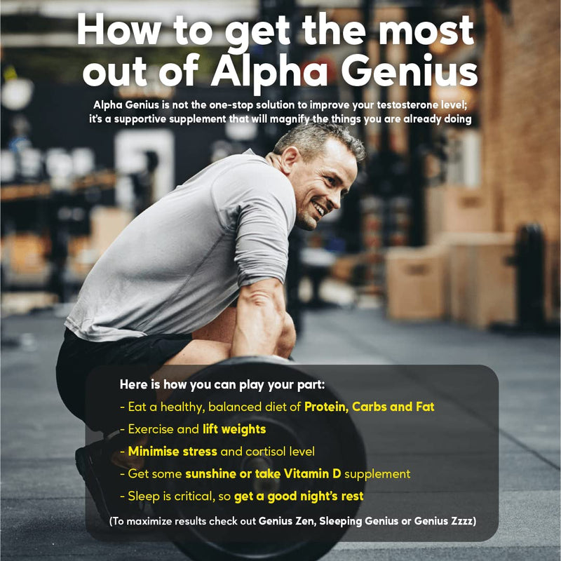 JustFloow Alpha Genius® Testosterone Booster for Men | Natural Testo Supplement | 12 High Strength Ingredients - Tribulus Terrestris, D-Aspartic Acid, Maca Roots | Support Recovery & Muscle Function - NewNest Australia