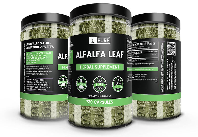 Pure Original Ingredients Alfalfa Leaf (730 Capsules) No Magnesium Or Rice Fillers, Always Pure, Lab Verified 1050 mg - NewNest Australia