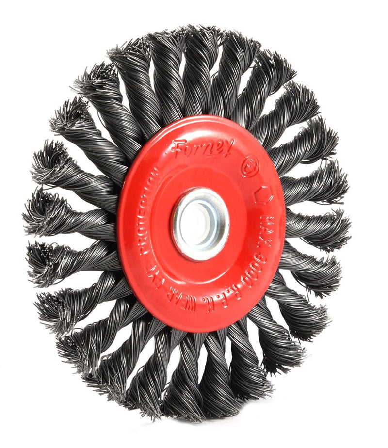 Forney 72749 Wire Wheel Brush, Twist Knot Crimped with 1/2-Inch and 5/8-Inch Arbor, 6-Inch-by-.020-Inch - NewNest Australia