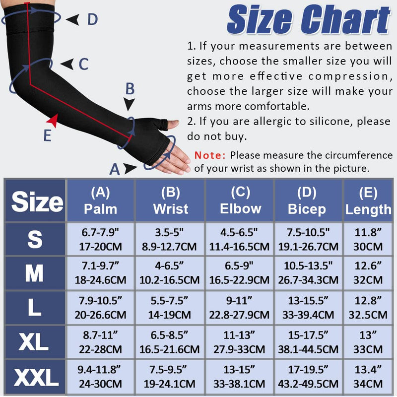 Beister Lymphedema Medical Compression Arm Sleeve Women & Men (Pack Of 1), 20-30 Mmhg Compression Sleeves, Palm & Wrist & Arm Support, Elbow Brace, Arm Support For Arthritis, Tennis Elbow - NewNest Australia