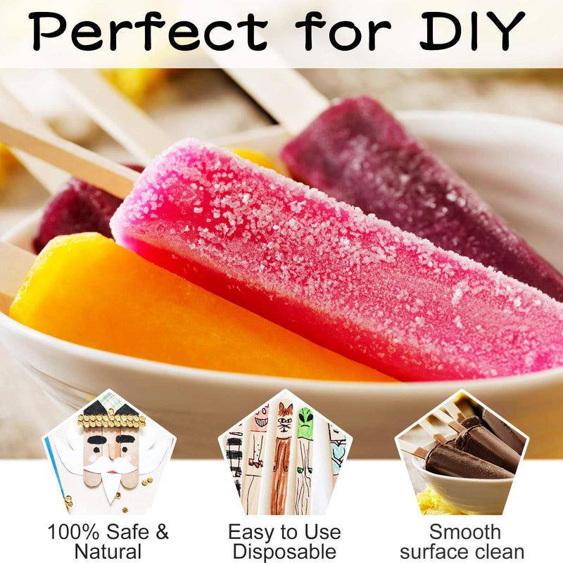 WISYOK 120 Pcs Wood Craft Sticks 5.9 Inch, Ice Cream Sticks, Jumbo Sticks, Popsicle Sticks, Ideal for Building Model, Kids Handicraft, and Creating Craft Projects - NewNest Australia