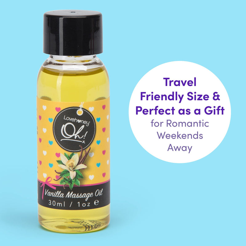 Lovehoney Oh! Kissable Vanilla Massage Oil - Infused with Essential Oils - Fast Acting Body Massage Oil - Vegetarian Friendly Massage Oil for Couples - 1 fl. oz - NewNest Australia