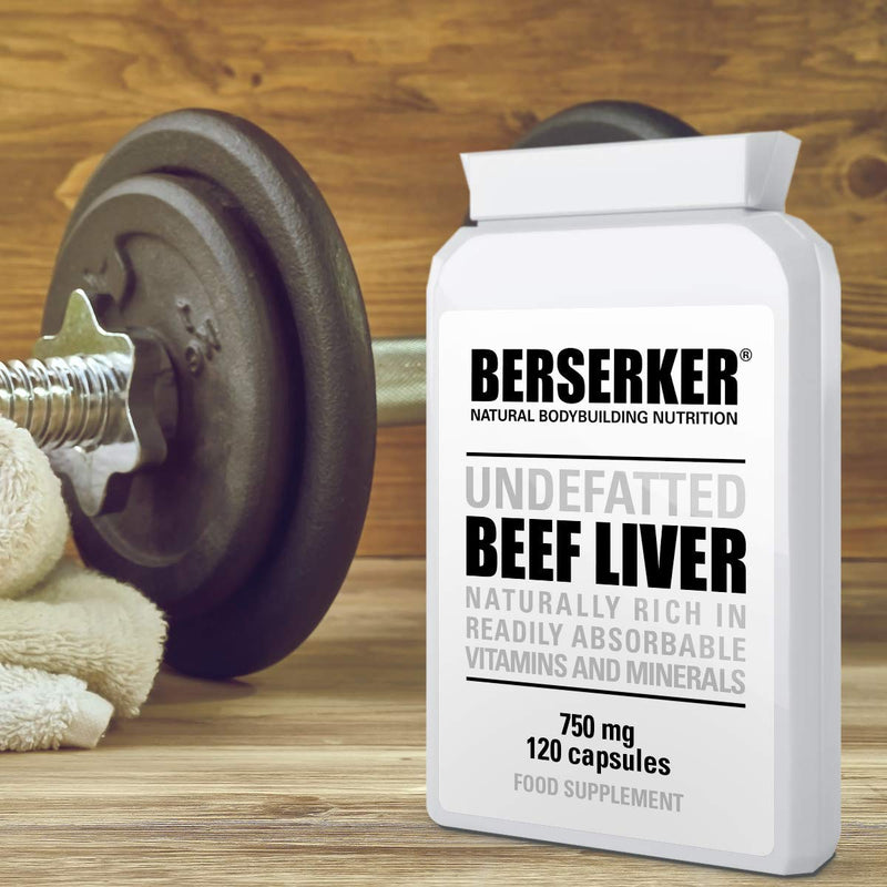 Berserker Desiccated Beef Liver 750mg 120 Capsules Un-defatted Meaning Full Absorption of Naturally Occurring Vitamins and Minerals Found in Beef Liver. Made in The UK. 120 Count (Pack of 1) - NewNest Australia