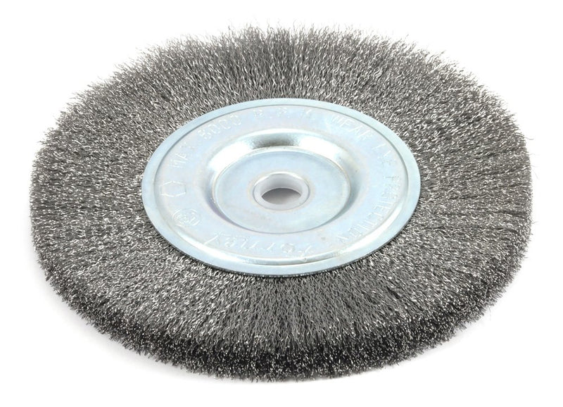 Forney 72747 Wire Bench Wheel Brush, Fine Crimped with 1/2-Inch and 5/8-Inch Arbor, 6-Inch-by-.008-Inch - NewNest Australia