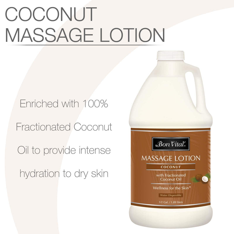 Bon Vital Massage Lotion, Lightweight Massage Lotion, Provides a More Relaxing Massage with Intense Skin Hydrating and Moisturizing 8 Ounce Coconut - NewNest Australia