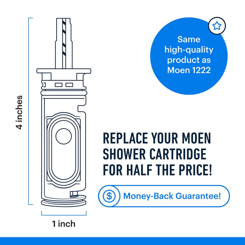 1222 Moen Replacement Cartridge – Aftermarket Replacement Compatible with One-Handle Posi-Temp Faucets & Moen Tub Shower | Durable Brass and Plastic - Essential Values - NewNest Australia