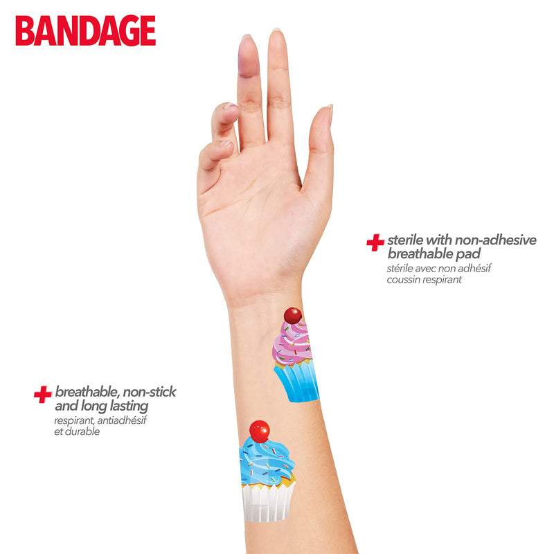 BioSwBioSwiss Kids Bandaids | 24pcs Self-Adhesive Sterile Unique Shaped Bandages Colorful Funny Cute Toddler Girls & Boys, Adults First Aid, Protect Scrapes and Cuts | Wellness for Everyone (Cupcake) Cupcake - NewNest Australia