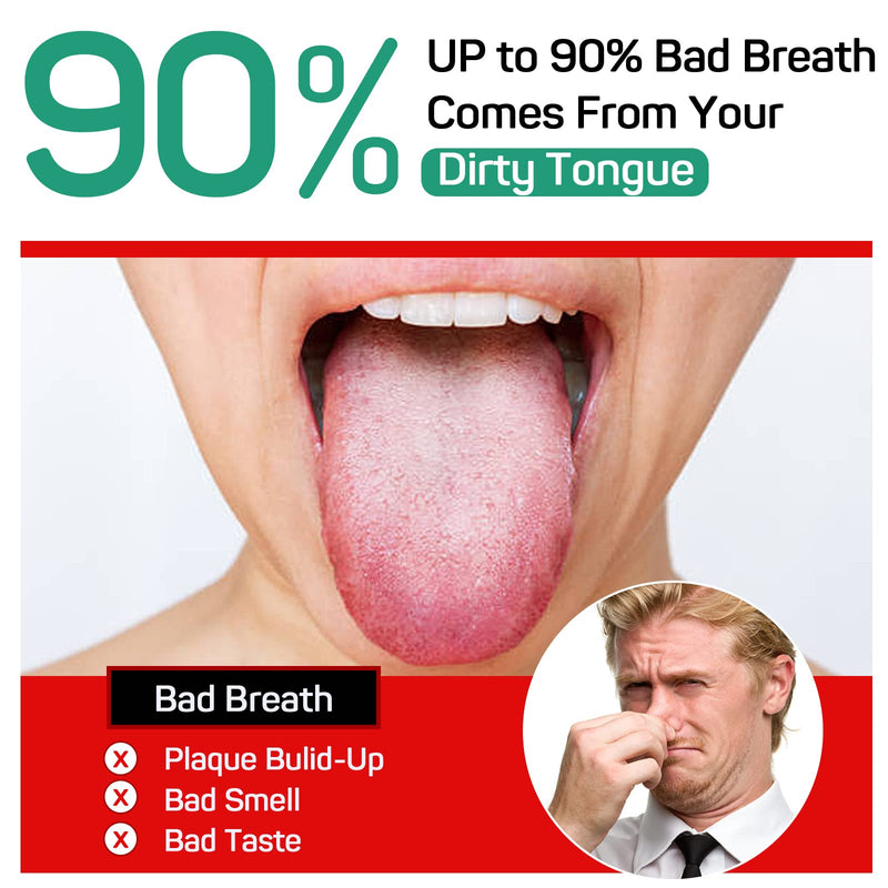 Ronavo Tongue Scraper (2 Pieces), Tongue Cleaner Healing Bad Breath (Medical Quality), Stainless Steel, Bpa Free, Metal Tongue Scraper, Tongue Brush Fresh Breath In Seconds L Tongue Cleaner -2 Color - NewNest Australia