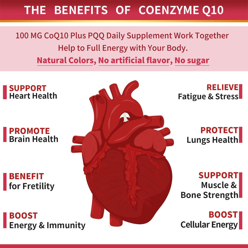 CoQ10-200mg-Softgels with PQQ, BioPerine & Omega-3, 120 Servings Coenzyme Q10(Ubiquinone) Supplement for High-Absorption, Powerful-Antioxidant, Support Heart-Health & Energy-Production - NewNest Australia