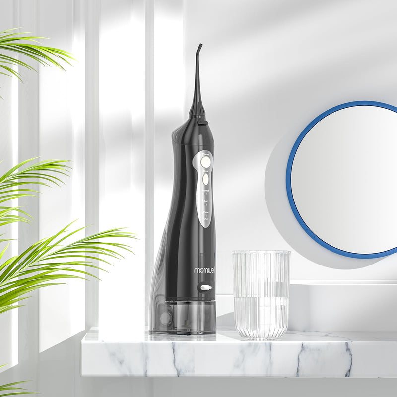 Mornwell Wireless Oral Irrigator 330 Ml Interdental Cleaner Electric Water Flosser Dental Shower 3 Modes And 4 Nozzles Ipx7 Waterproof And Usb Rechargeable For Travel And Homful - NewNest Australia