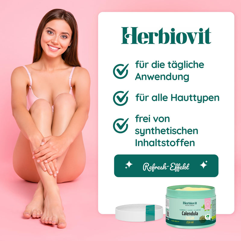 Herbiovit vegan calendula ointment with chamomile jojoba oil panthenol wound and healing ointment anti-inflammatory | Burn ointment for burns sunburn | Wound protection cream baby adults | 250ml natural cosmetics - NewNest Australia