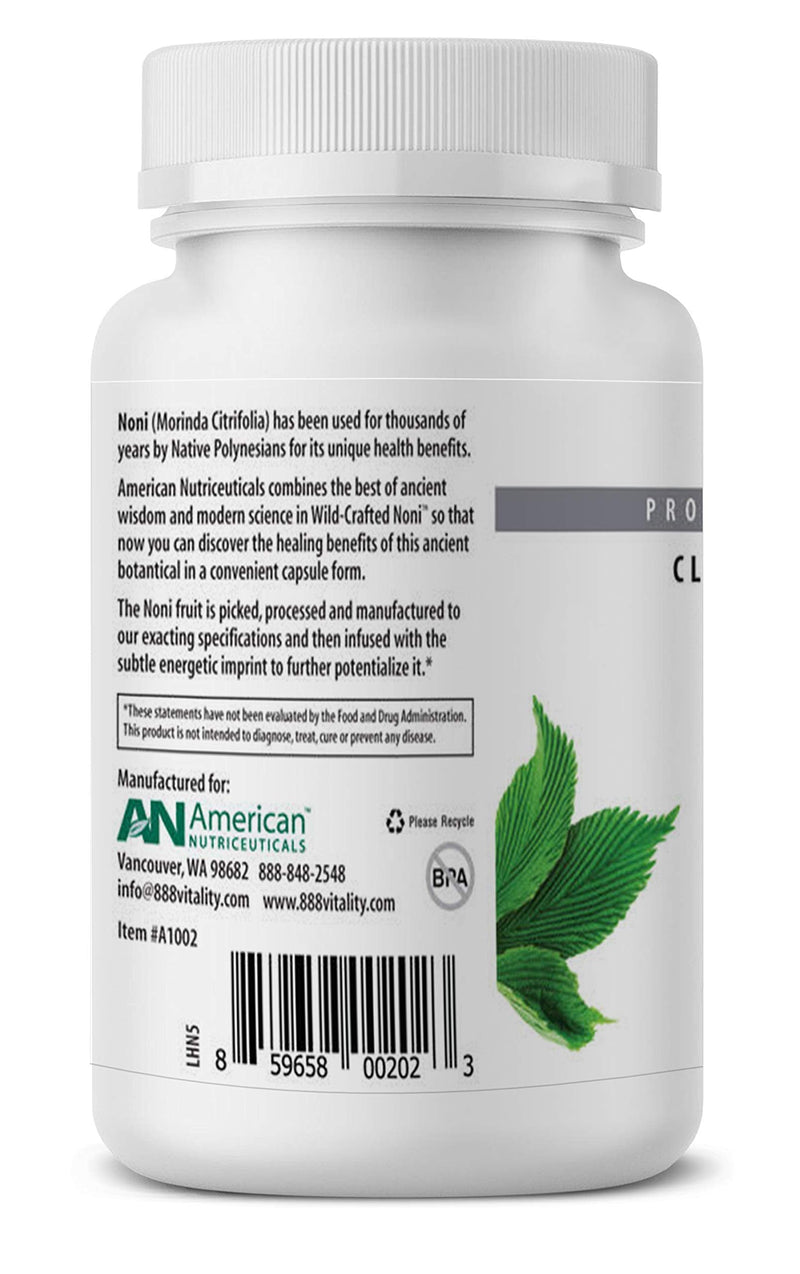 American Nutriceuticals – Noni – 60 Capsules – Powerful Adaptogen for Balanced Energy – 100% Freeze–Dried Whole Fruit Powder - NewNest Australia
