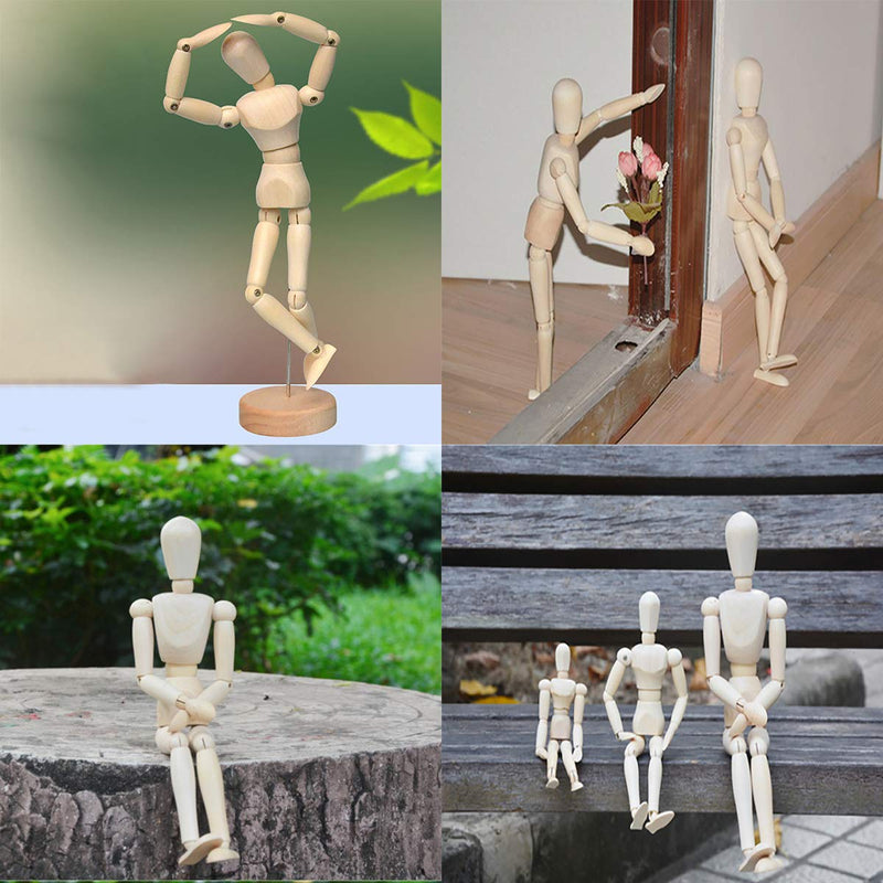 Artist Wooden Manikin Mannequin Sketching Lay Figure Drawing Model Aid Human Figure Artist Draw Painting Model Mannequin Jointed Doll for Art Drawing Human Figure 4.5 inch - NewNest Australia