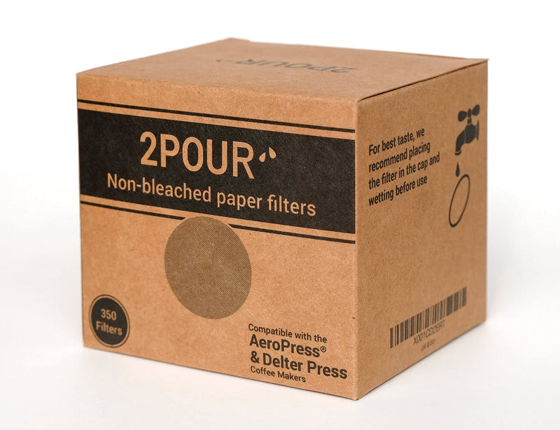 1400x (4 Boxes) Reusable Replacement Paper Filters for Use with The Aeropress® Coffee Maker/Aeropress® Go - Vegan Non Bleached Natural - 2POUR® - NewNest Australia