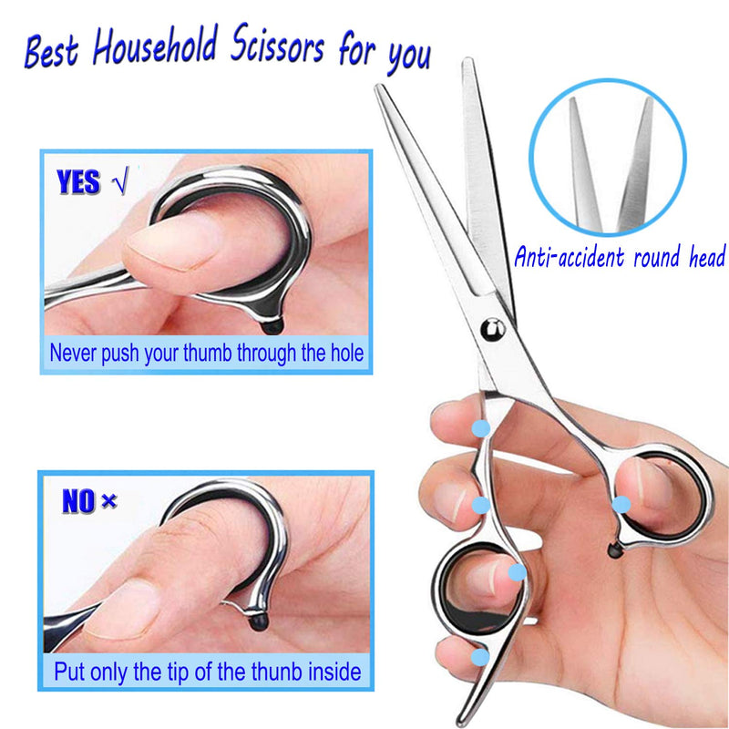 Essoy Professional Hairdressing Scissors/Scissors (6.7 Inches), Stainless Steel Hair Cutting Scissors For Home Salon, Hairdressing Scissors For Women, Men, Children (Silver) - NewNest Australia
