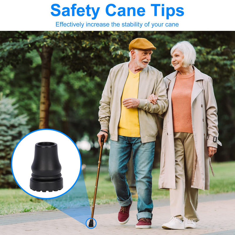 supregear Cane Tip 19 mm, 4 Pack Non-Slip Rubber Replacement Cane Tip for 19 mm Diameter Standard Walking Stick Folding Cane Crutch Accessory, Black - NewNest Australia