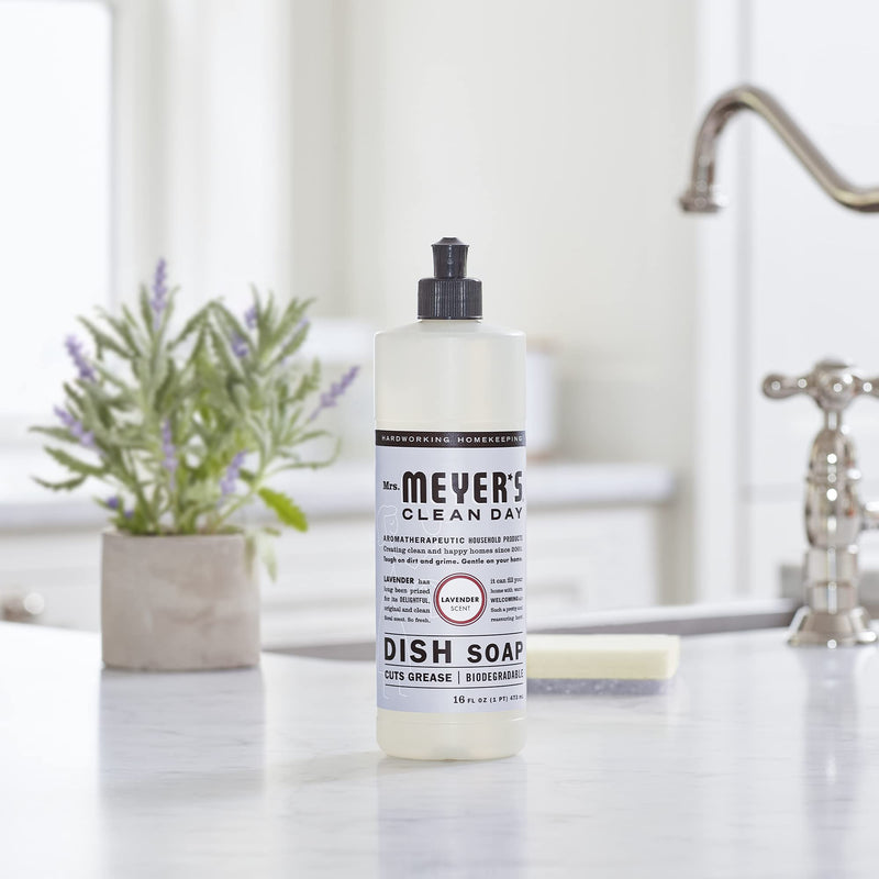 Mrs. Meyer's Liquid Dish Soap, Cruelty Free Formula, Lavender Scent, 16 oz - NewNest Australia
