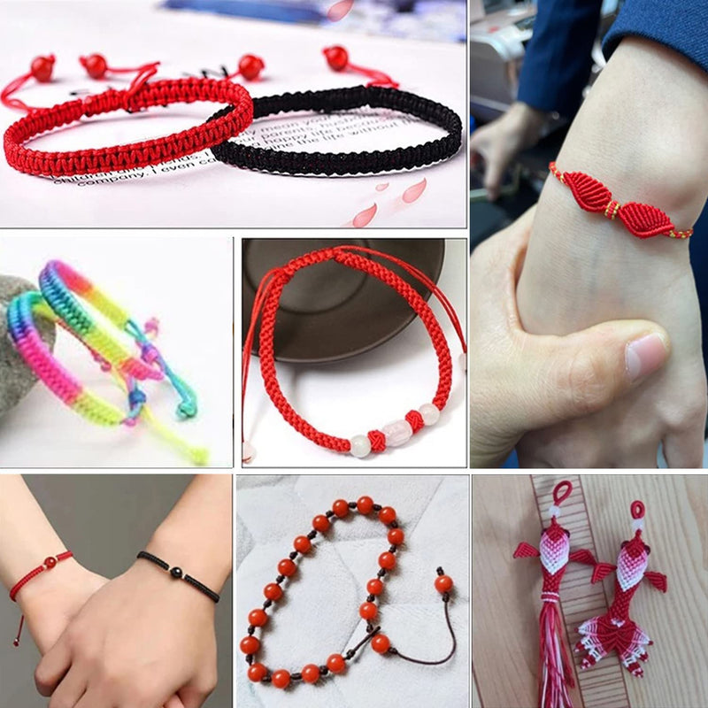 Nylon Cord, 6 Rolls 888 Feet 0.8 mm Beading String Cord for Macrame, Satin Rattail, Kumihimo, Blinds String, Friendship Bracelets, Chinese Knot Braided String - NewNest Australia
