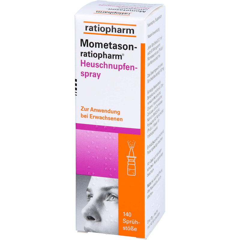 Mometason-ratiopharm® hay fever spray 50 micrograms/spray nasal spray, suspension: for the treatment of symptoms of seasonal allergic rhinitis, 140 puffs 18 g (pack of 1) - NewNest Australia