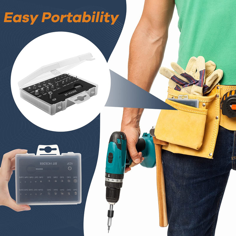 Nuovoware Damaged Screw Extractor Set, 22 PCS Easy Out Stripped Screw Extractor Kit, All-purpose HSS Broken Screw Remover Set with Magnetic Extension Bit Holder & Socket Adapter 22pcs - NewNest Australia