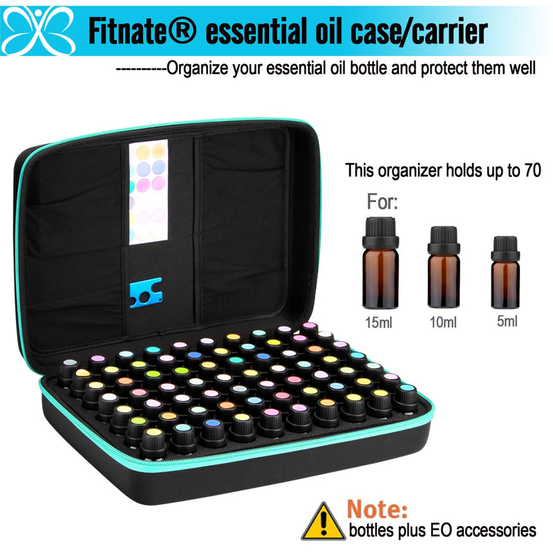 Storage Of Essential Oils Fitnate Case For Essential Oils (5 Ml, 10 Ml, 15 Ml), Case For Travel With Essential Oils With Young Living Labels For Essential Oils And Bottle Opener, Blue - NewNest Australia
