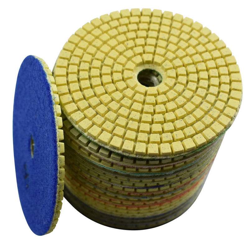 Konfor Diamond Polishing Wet Pads 4 Inch for Sanding Stone Marble Granite Countertop 7 Pieces Set Mixed Grit 50-3000 7 Pack Mixed #50-3000 - NewNest Australia