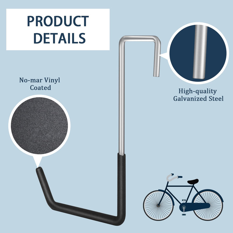 6 Pack Heavy Duty Rafter Hooks for Hanging Vinyl Coated Large S Hooks for Hanging Ladder Bike Hangers Garage Storage Organizer Black 6 - NewNest Australia