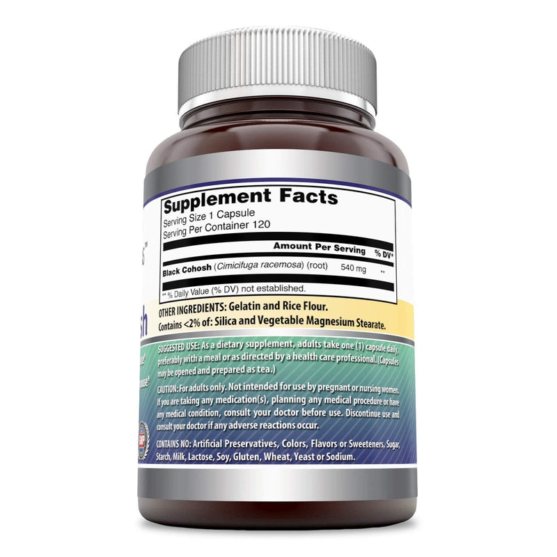 Amazing Formulas Black Cohosh, 540mg 120 Capsule (Non GMO,Gluten Free) Supplement with Pure Root Extract All Natural Support for Womens Health and Well-Being - NewNest Australia
