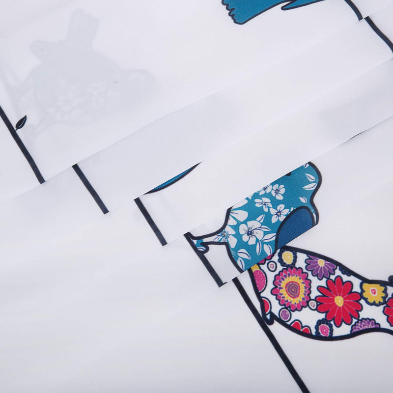 NewNest Australia - LIVILAN Colorful Birds Shower Curtain,Fabric Cartoon Floral Animal Bathroom Curtains Set with Hooks Cartoon Animals Bathroom Decor Cute Funny Vivid 72x72 Inches Machine Washable 72'' x 72'' 