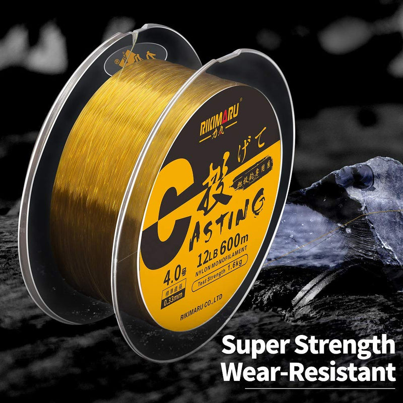 RIKIMARU Premium Monofilament Fishing Line-Strong and Abrasion Resistant Mono Line-Superior Nylon Material Fishing Line Clear 660Yds/0.47mm/25LB - NewNest Australia