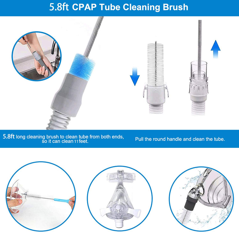 CPAP Tube Cleaning Brush - Flexible Stainless (6 Feet) Plus Handy Brush (10 Inches) fits Standard 22mm Diameter Tubing - NewNest Australia