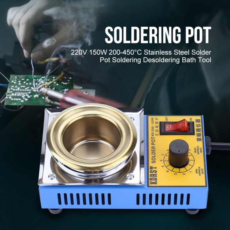 Nikou Solder Pot-110V 150W Lead-Free Solder Pot Tin Soldering Tin Furnace Ti Plate 50mm 200-450℃ (US Plug) - NewNest Australia