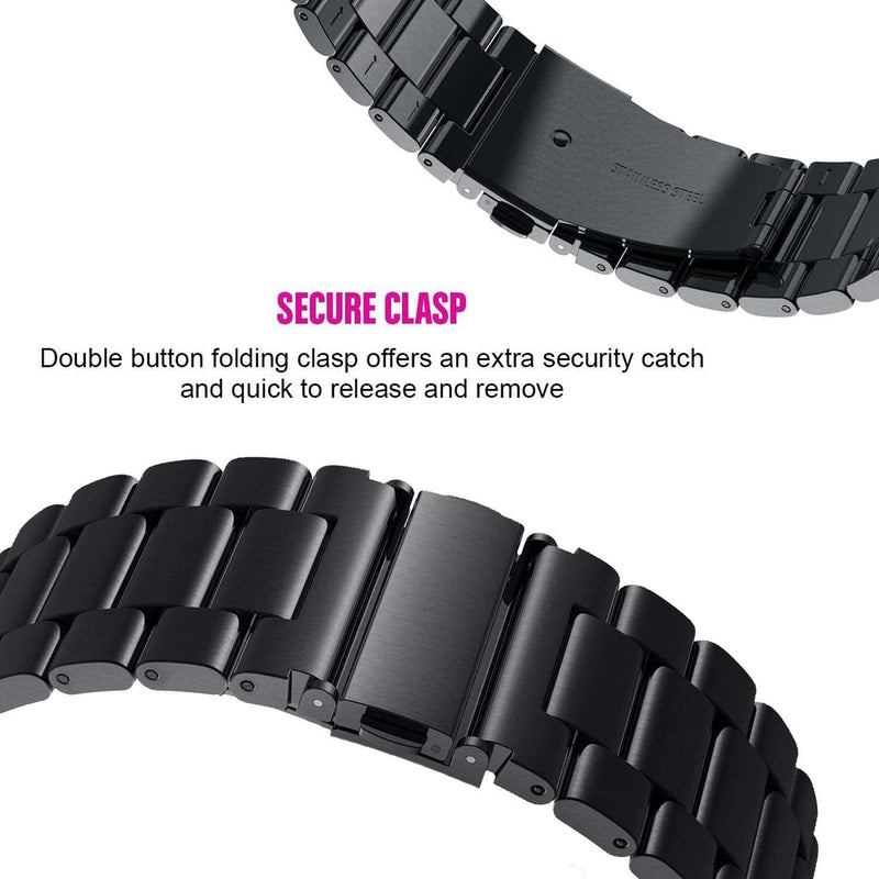 Compatible for Garmin Venu SQ Music Bands, ViCRiOR Solid Stainless Steel Watchband+ Mesh Strap Bracelet Replacement Band Strap for Garmin Venu sq/sq Music, Black - NewNest Australia